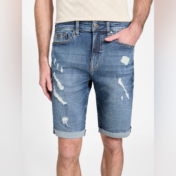 Men's Distressed Denim Shorts size 34 - Picture 1 of 6